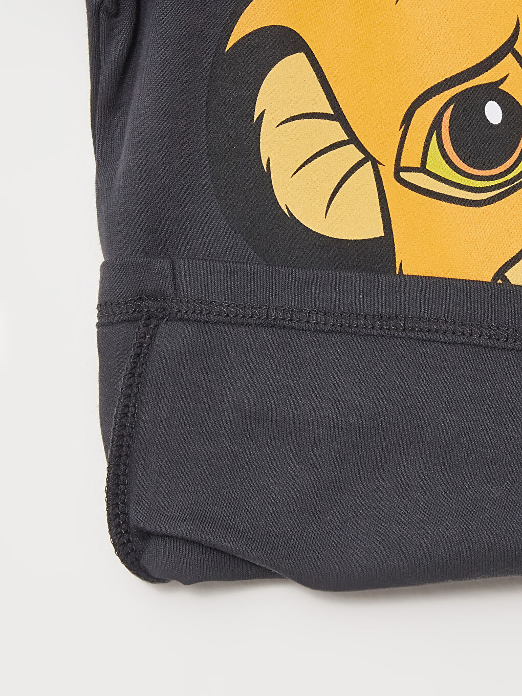 Gri Bisiklet Yaka Uzun Kollu Aslan Kral Baskılı Erkek Bebek Pijama Takımı-3