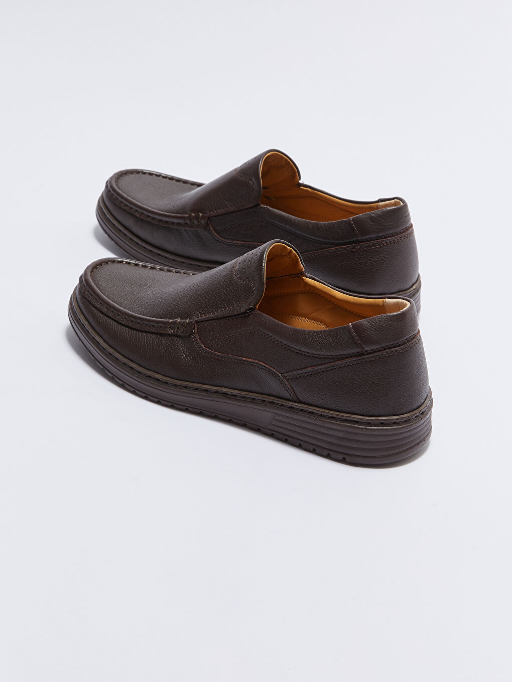 Kahverengi Hakiki Deri Erkek Klasik Ayakkabı-3