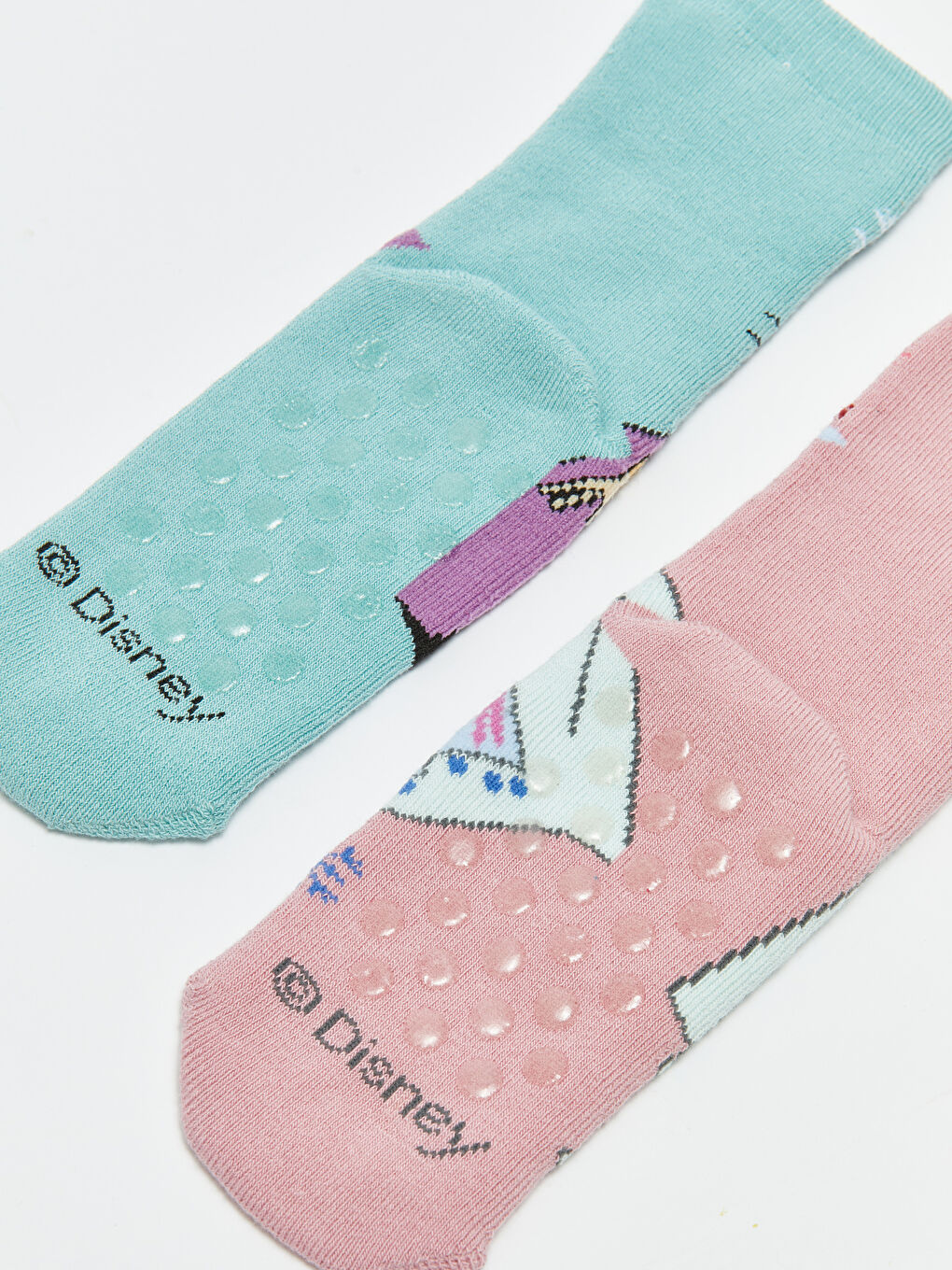 Yeşil Frozen Desenli Kız Çocuk Havlu Soket Çorap 2'li-3