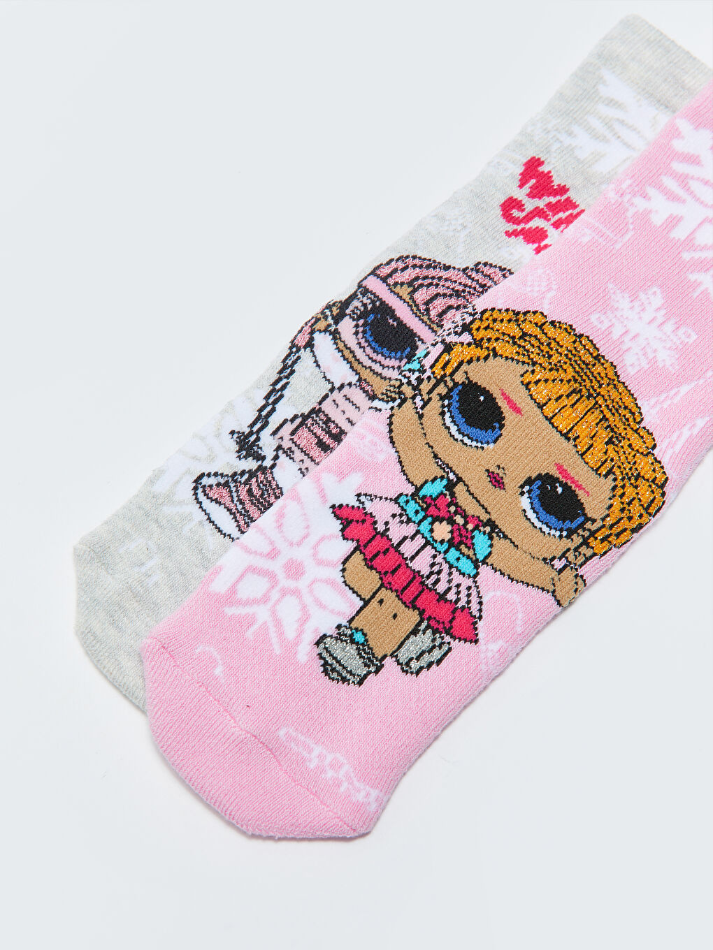 LCW Kids LOL Surprise OMG Licensed Girls' Towel Socks 2 Pack -W2DU68Z4-G8E