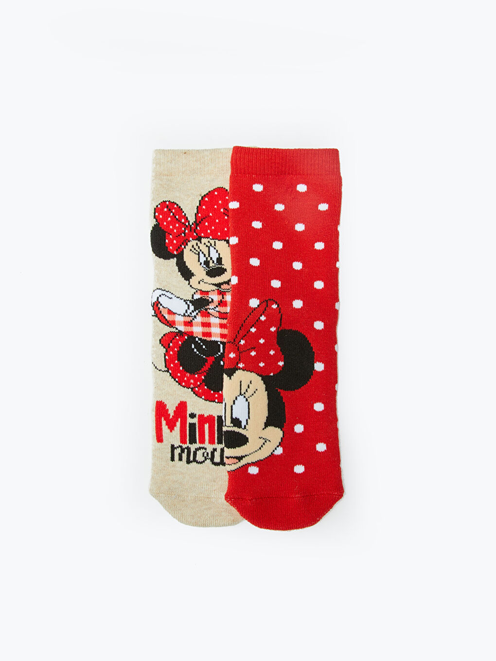 Махровые носки до щиколотки с узором Минни Маус для девочек, 2 упаковки