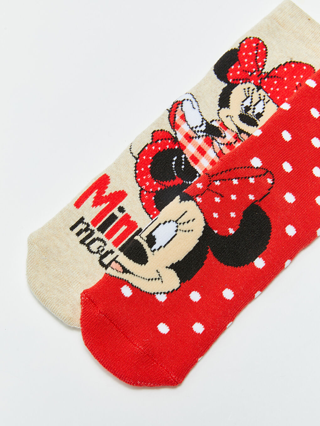 Махровые носки до щиколотки с узором Минни Маус для девочек, 2 упаковки-2