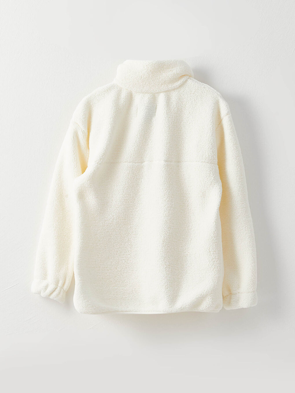 Ekru Dik Yaka Kadın Spor Hırka-6