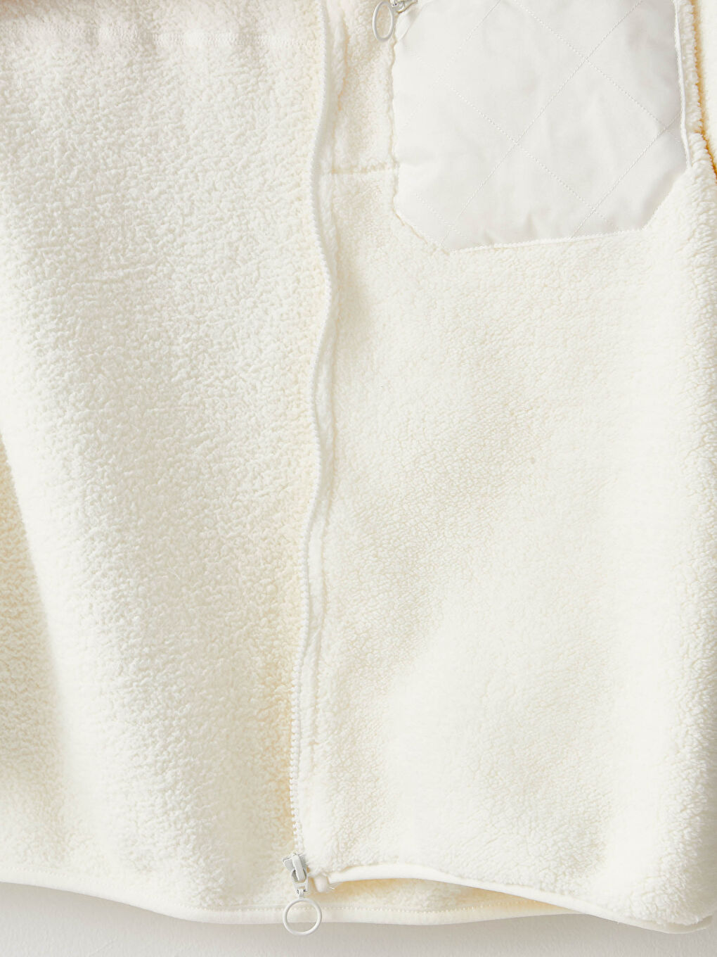 Ekru Dik Yaka Kadın Spor Hırka-8