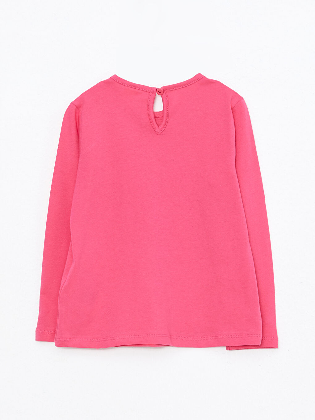 Pembe Bisiklet Yaka Uzun Kollu Baskılı Kız Bebek Tişört-1