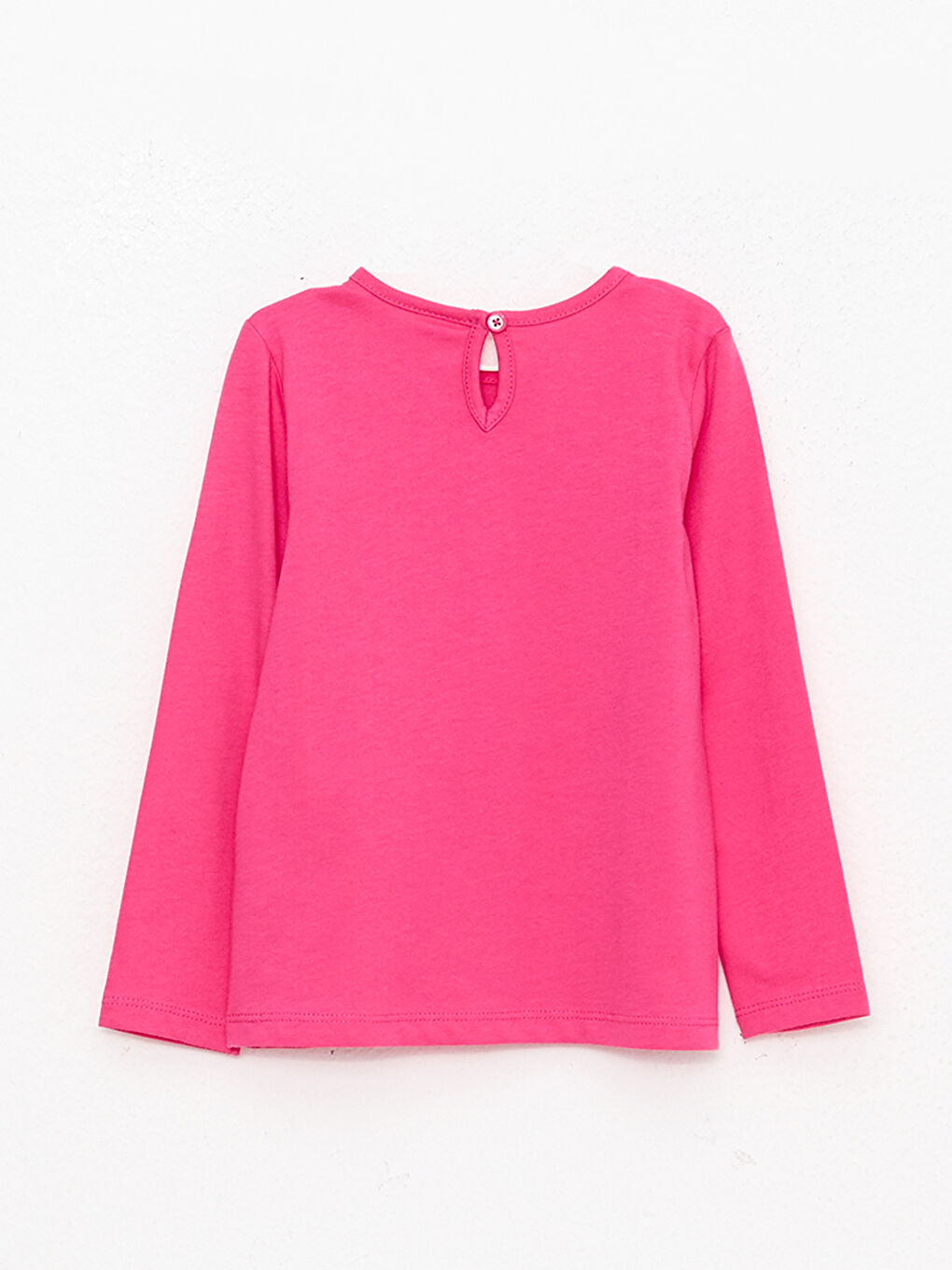 تيشيرت مطبوع كم طويل بياقة دائرية للبنات الرضع-1