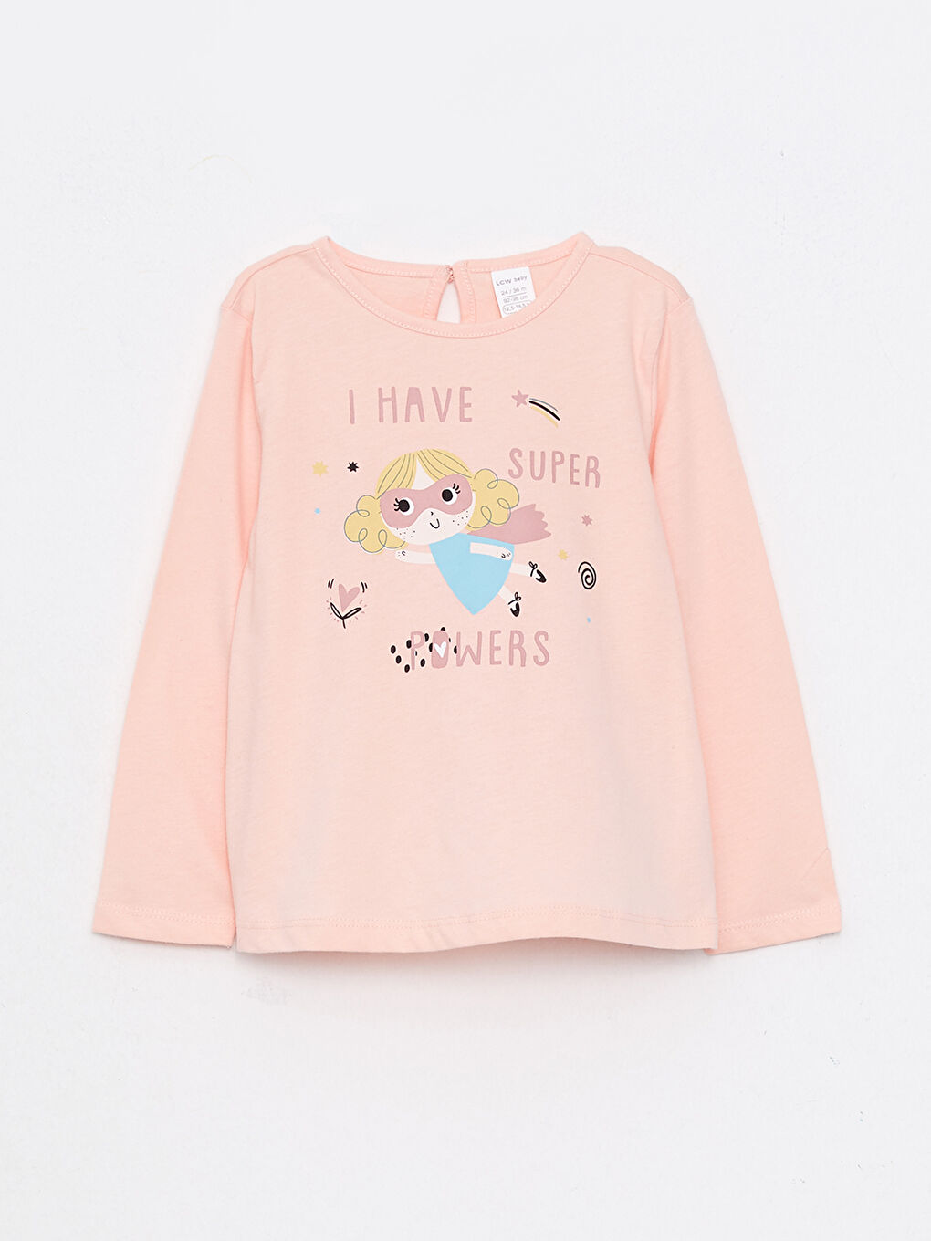 تيشيرت للبنات الرضع بأكمام طويلة مطبوع برقبة دائرية