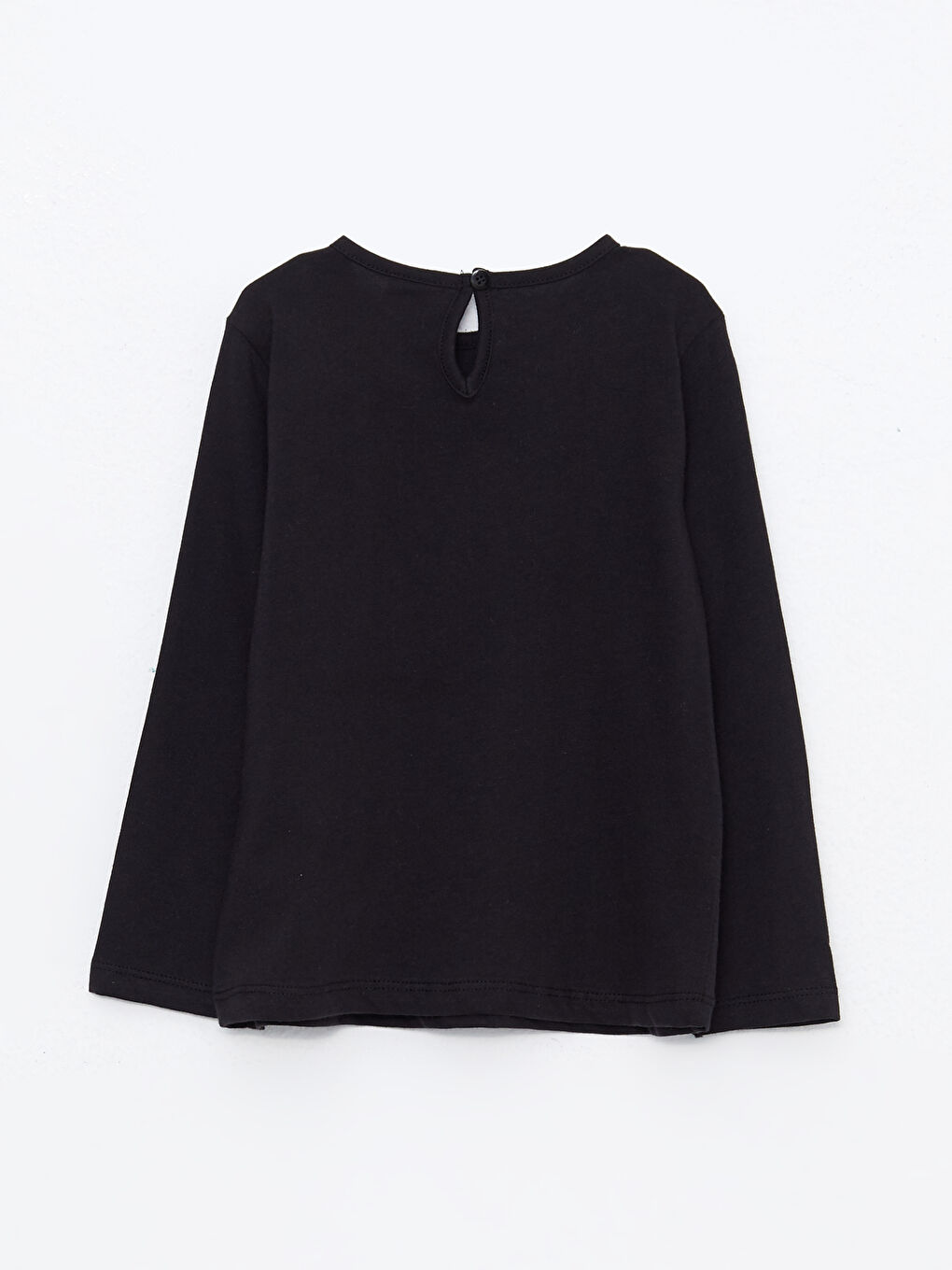 تيشيرت مطبوع كم طويل بياقة دائرية للبنات الرضع-1