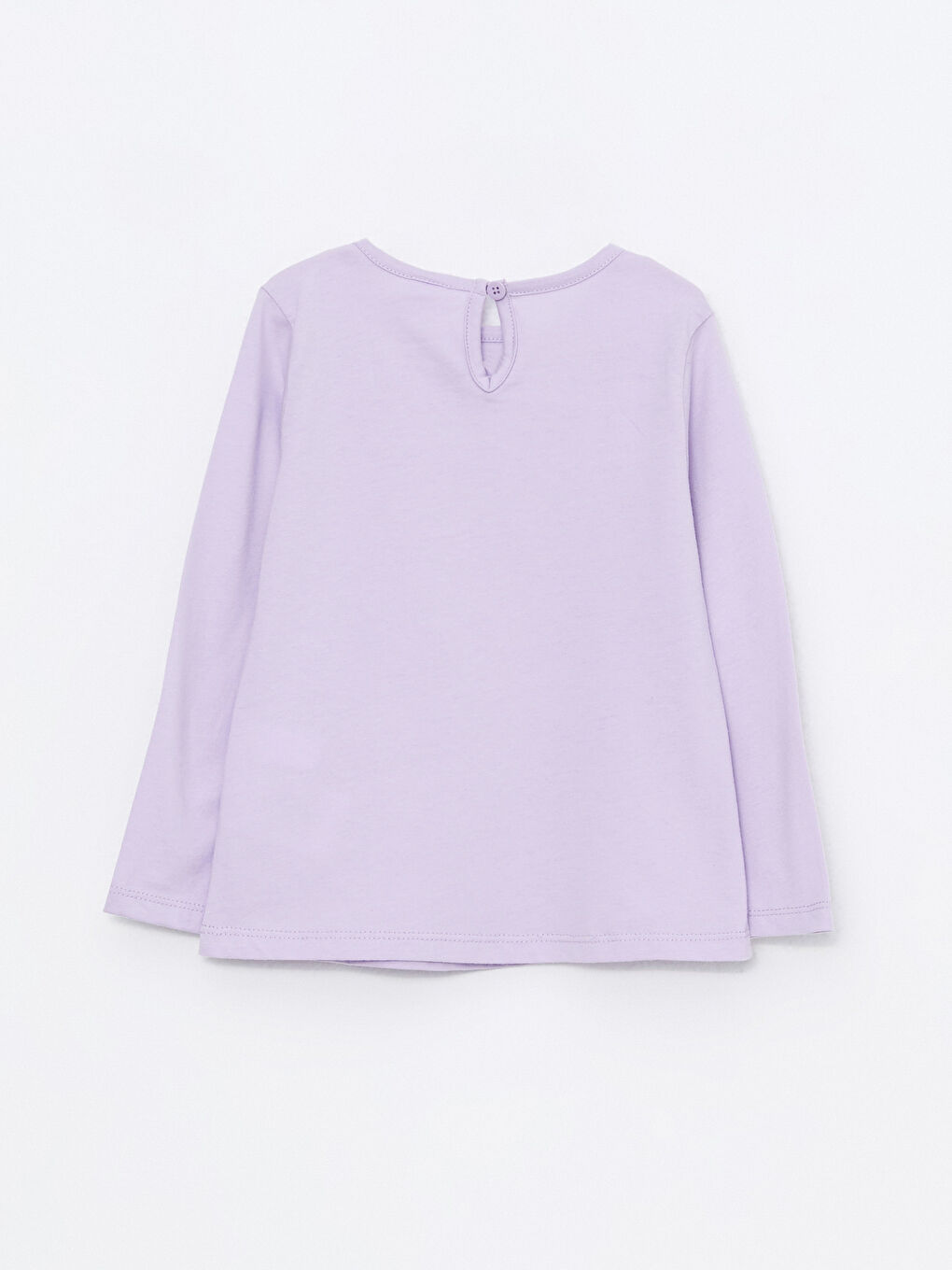 Lila Bisiklet Yaka Uzun Kollu Baskılı Kız Bebek Tişört-1