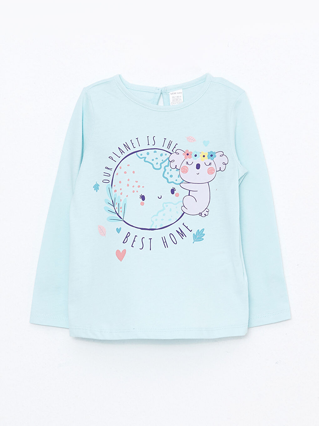 T-shirt pour Bébé Filles à Manches Longues Imprimé avec Col Rond