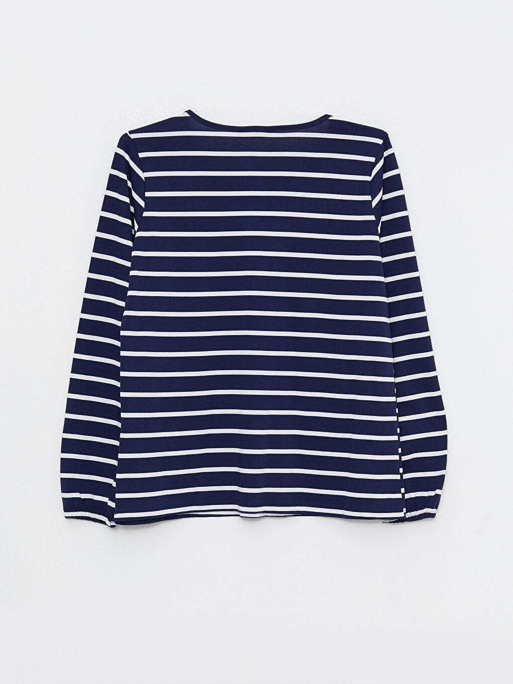LC Waikiki Tie Neck Striped Long Sleeve Cotton Women's T-shirt -W2DU88Z8-LEN