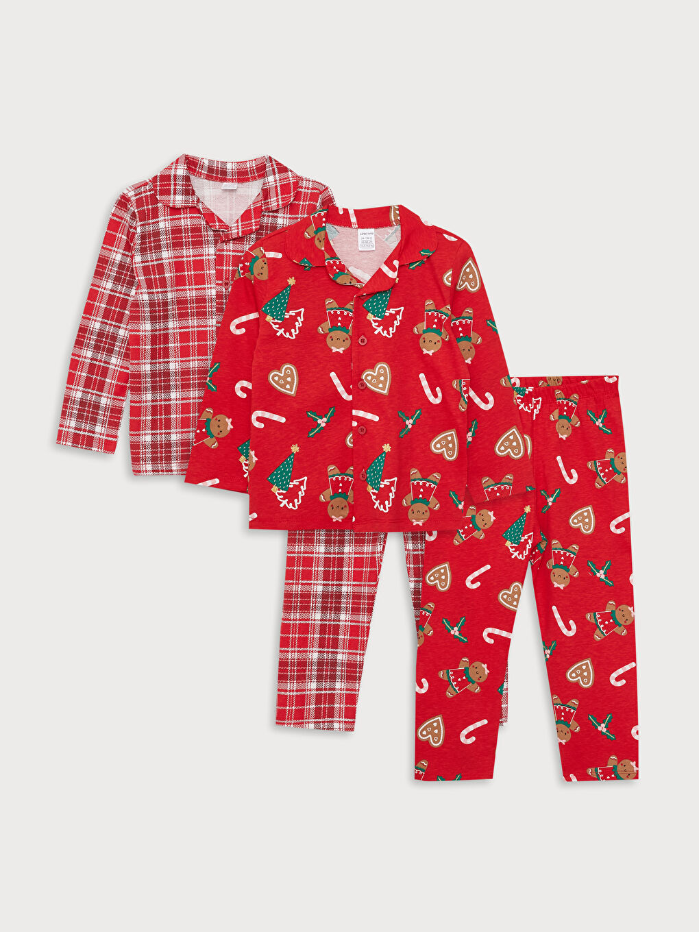 Guler Polo Pijama cu Mânecă Lungă Tematică de Crăciun Bebeluș Fete Set de 2 Pijamale