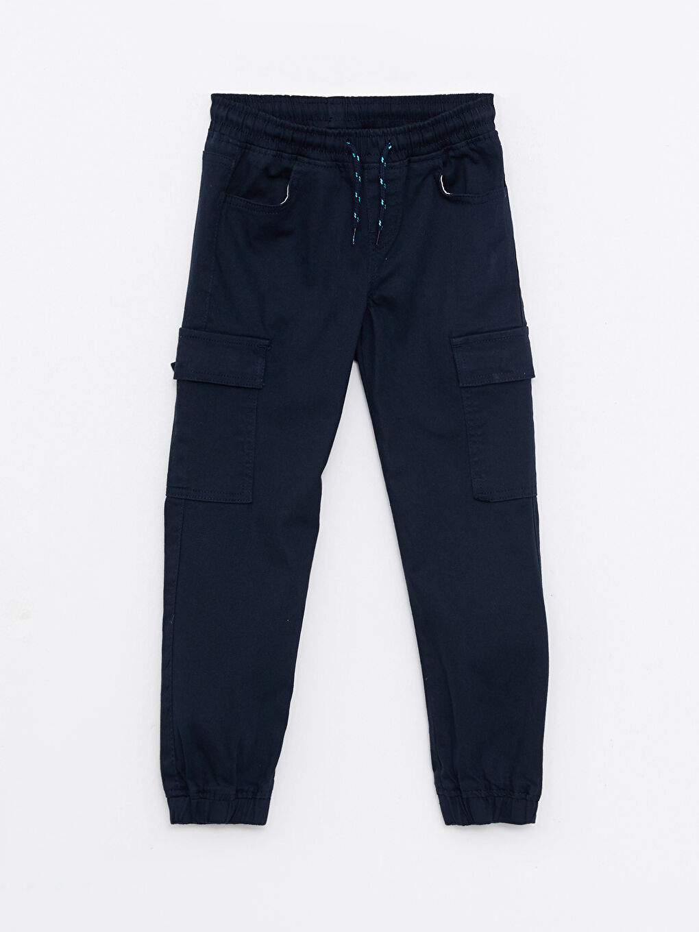 Elastic Waist Basic Gabardine Boy Cargo Trousers-1