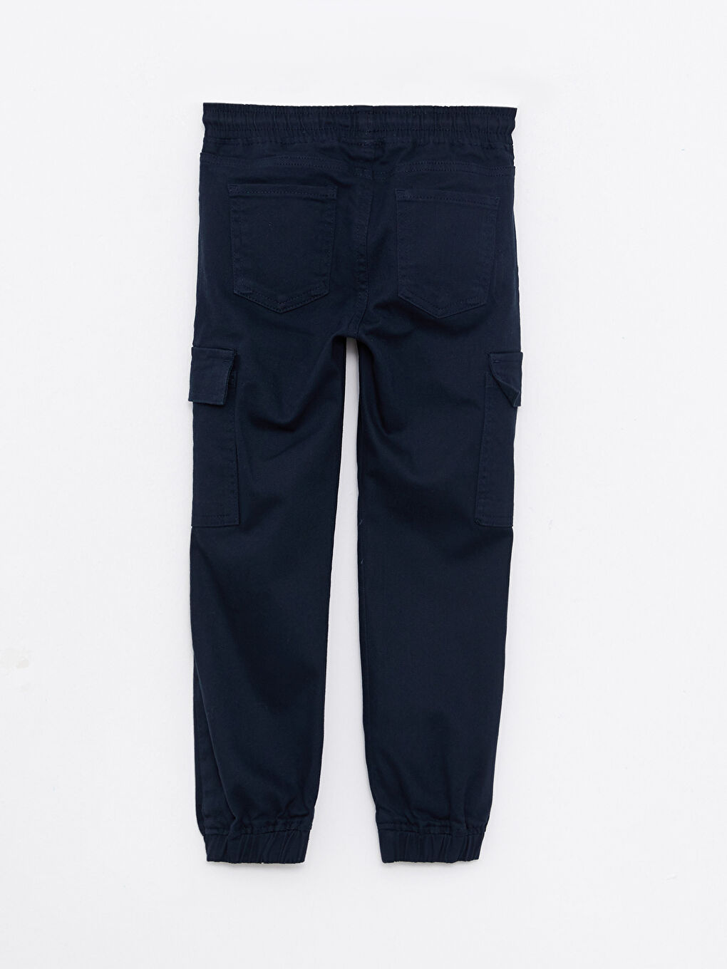 Elastic Waist Basic Gabardine Boy Cargo Trousers-2
