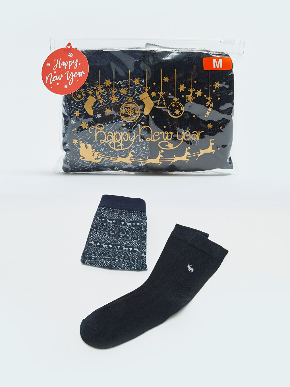 LC WAIKIKI Christmas-Themed Men's Boxer and Socks -W2DV26Z8-LSJ