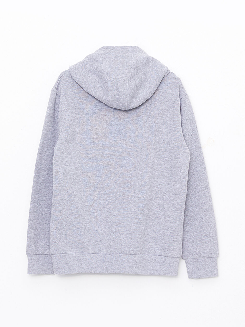 Gri Kapüşonlu Baskılı Uzun Kollu Erkek Çocuk Sweatshirt-1