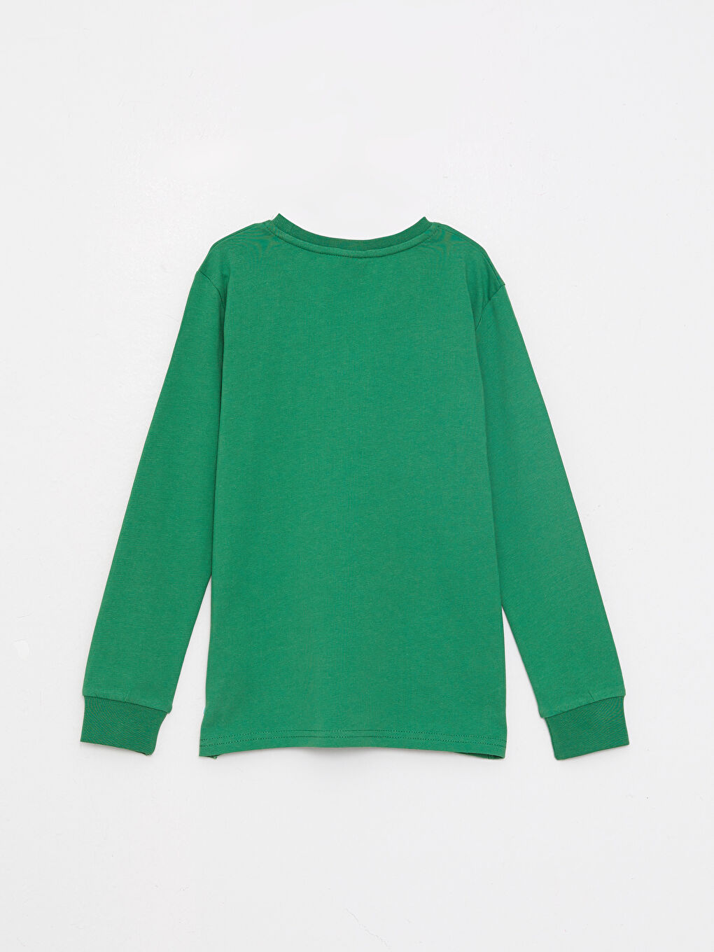 Crew Neck Printed Long Sleeve Cotton Boy T-shirt-1