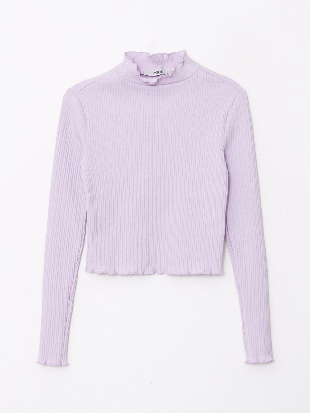 Stand Collar Straight Long Sleeve Women's Sweater-5