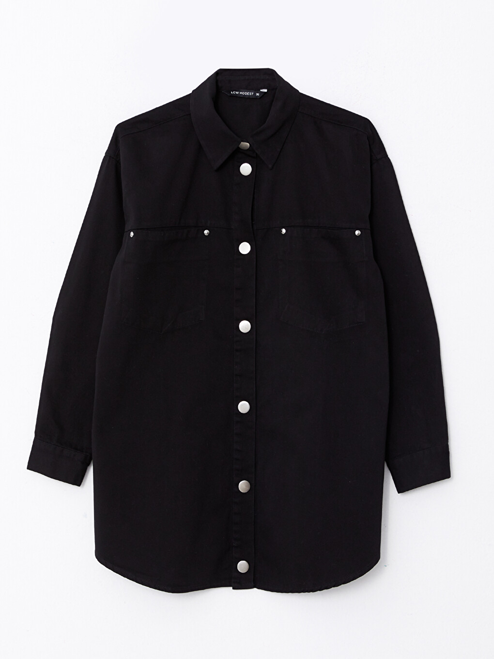 Plain Long Sleeve Twill Women's Shirt Tunic