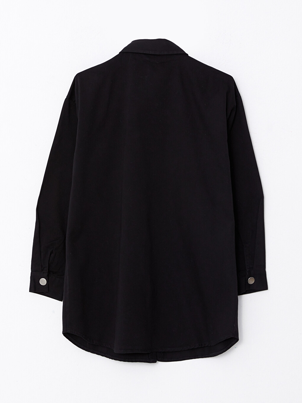 Plain Long Sleeve Twill Women's Shirt Tunic-1