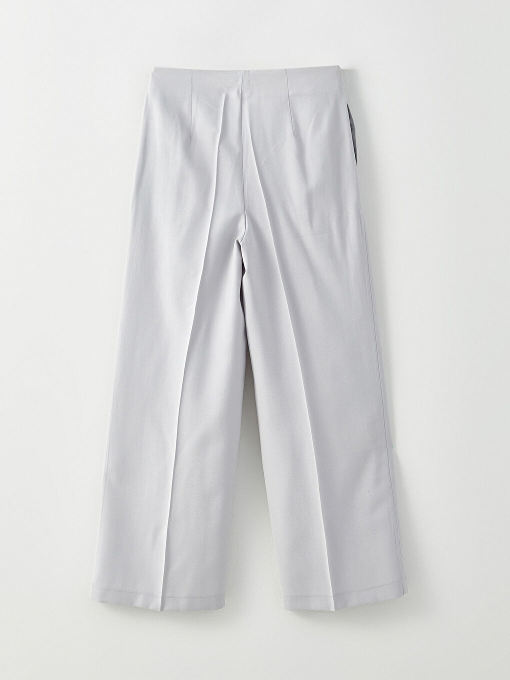 Gri Kadın Rahat Kalıp Düz Pantolon-6