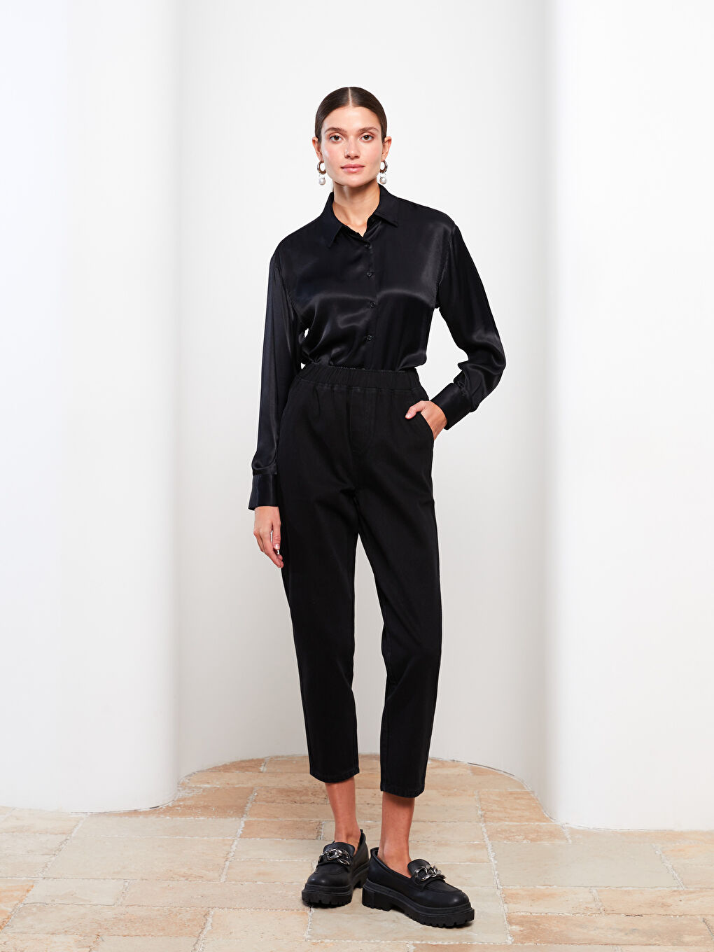 Women's Standard Fit Regular Denim Trousers -W2DV86Z8-326