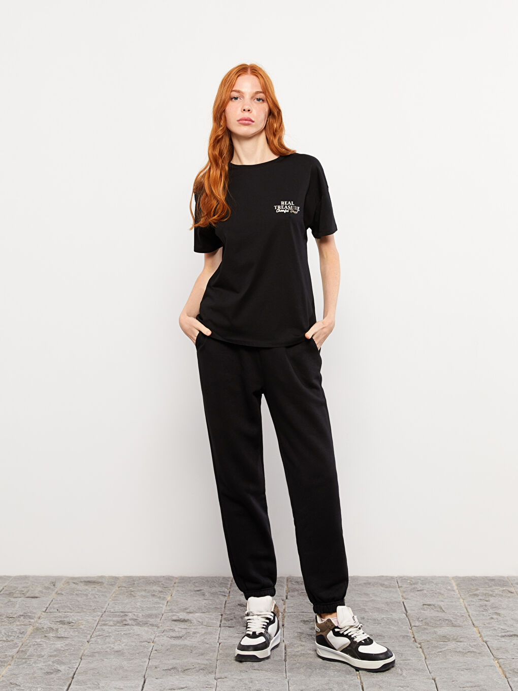 LCW ڤیژن پانتۆڵی ئارەقەی کەمەر لاستیکی ئه‌ستووری بۆ ژنان -W2DY01Z8-RQN