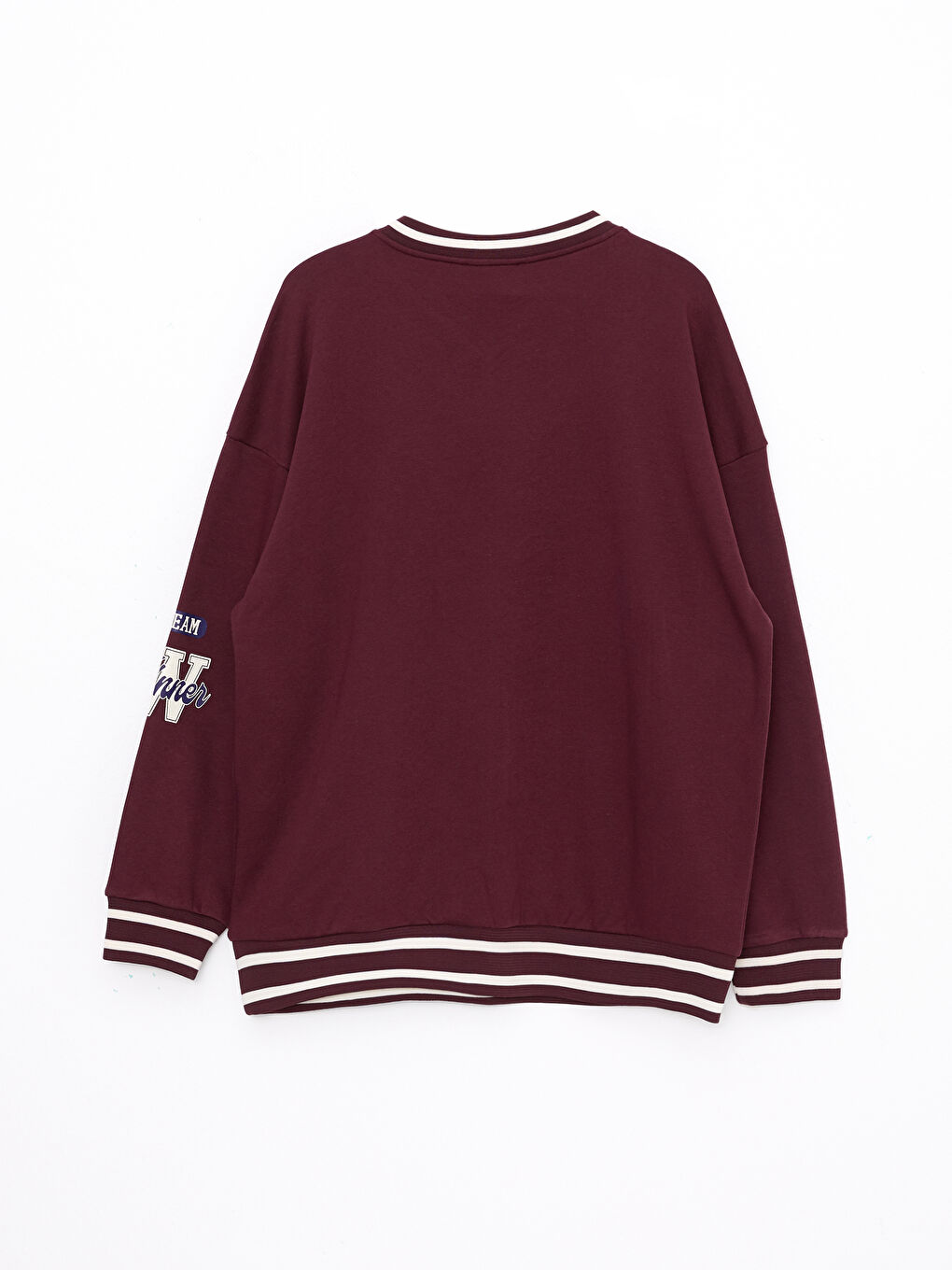 LCW Vision Bordo V Yaka Baskılı Kadın Kalın Sweatshirt - 12