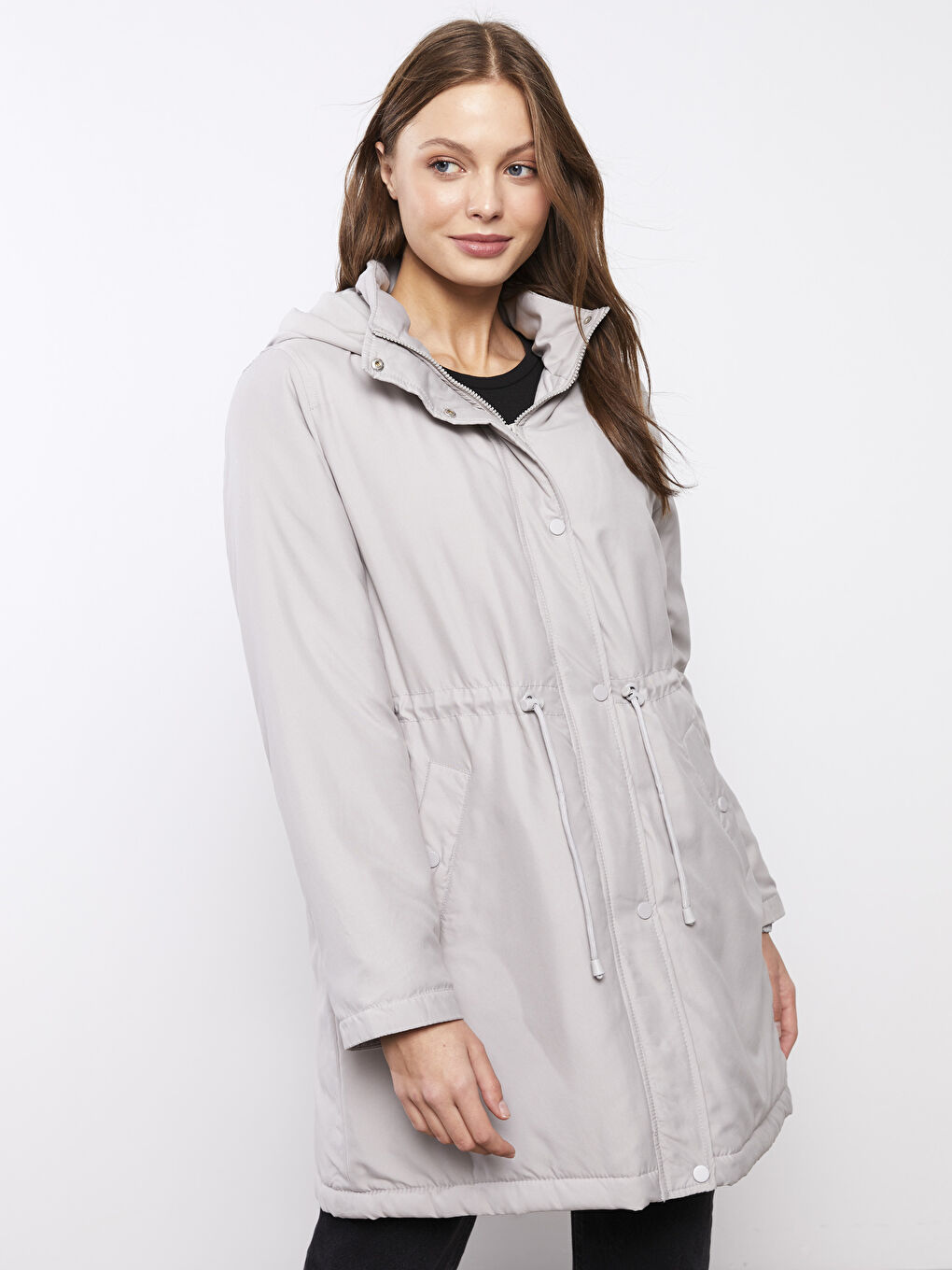 Mit Kapuze Regulär Langarm Damen Parka