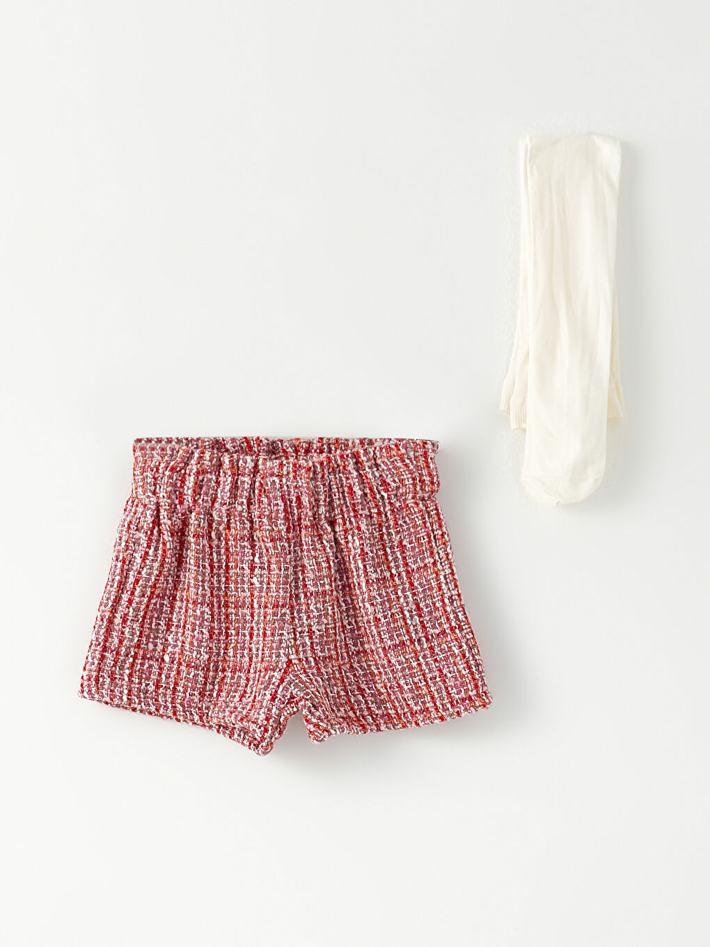 Pembe Beli Lastikli Desenli Kız Bebek Şort ve Külotlu Çorap Takım 2'li-3