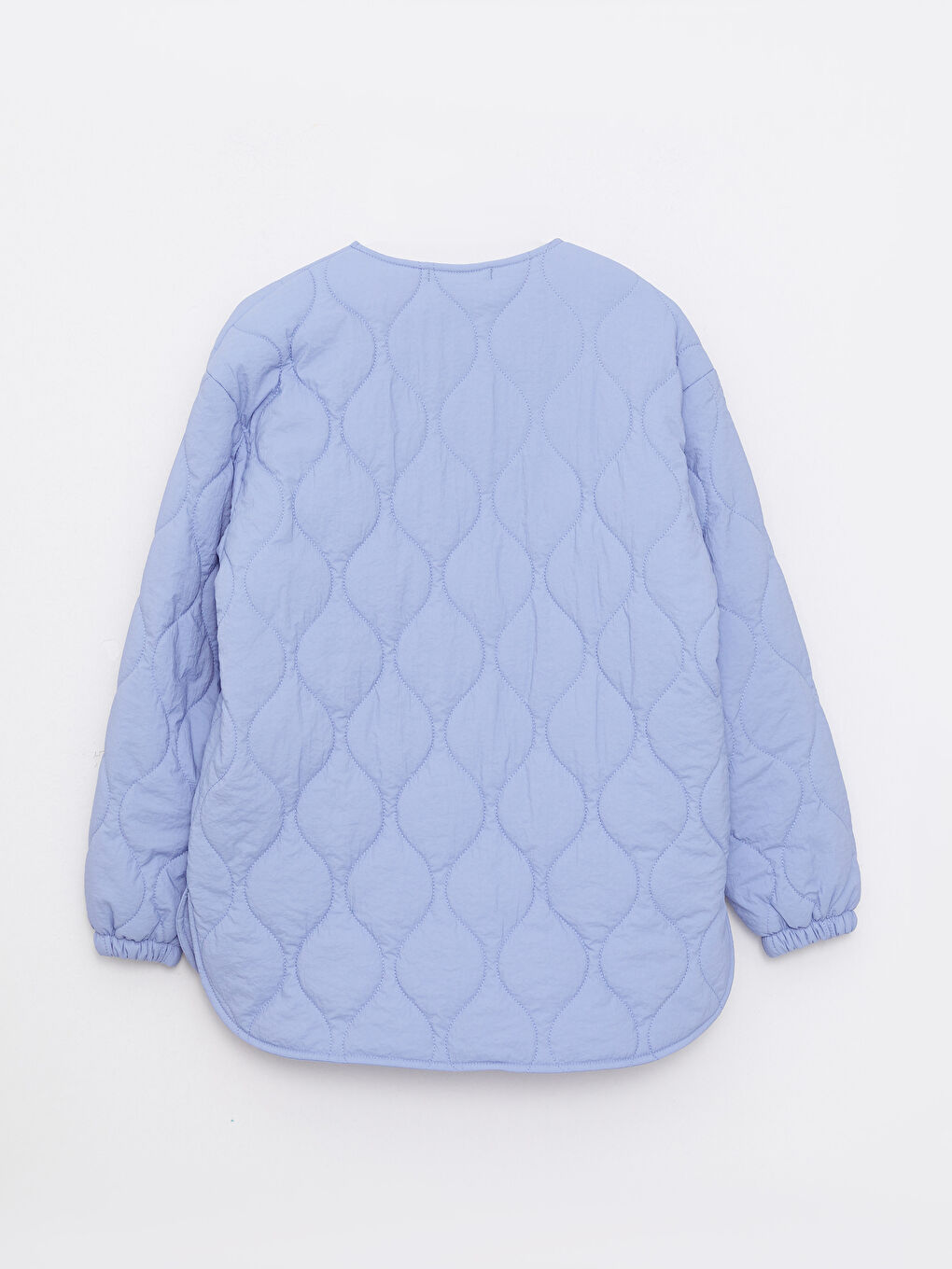 Mavi Bisiklet Yaka Kendinden Desenli Kadın Şişme Mont-6