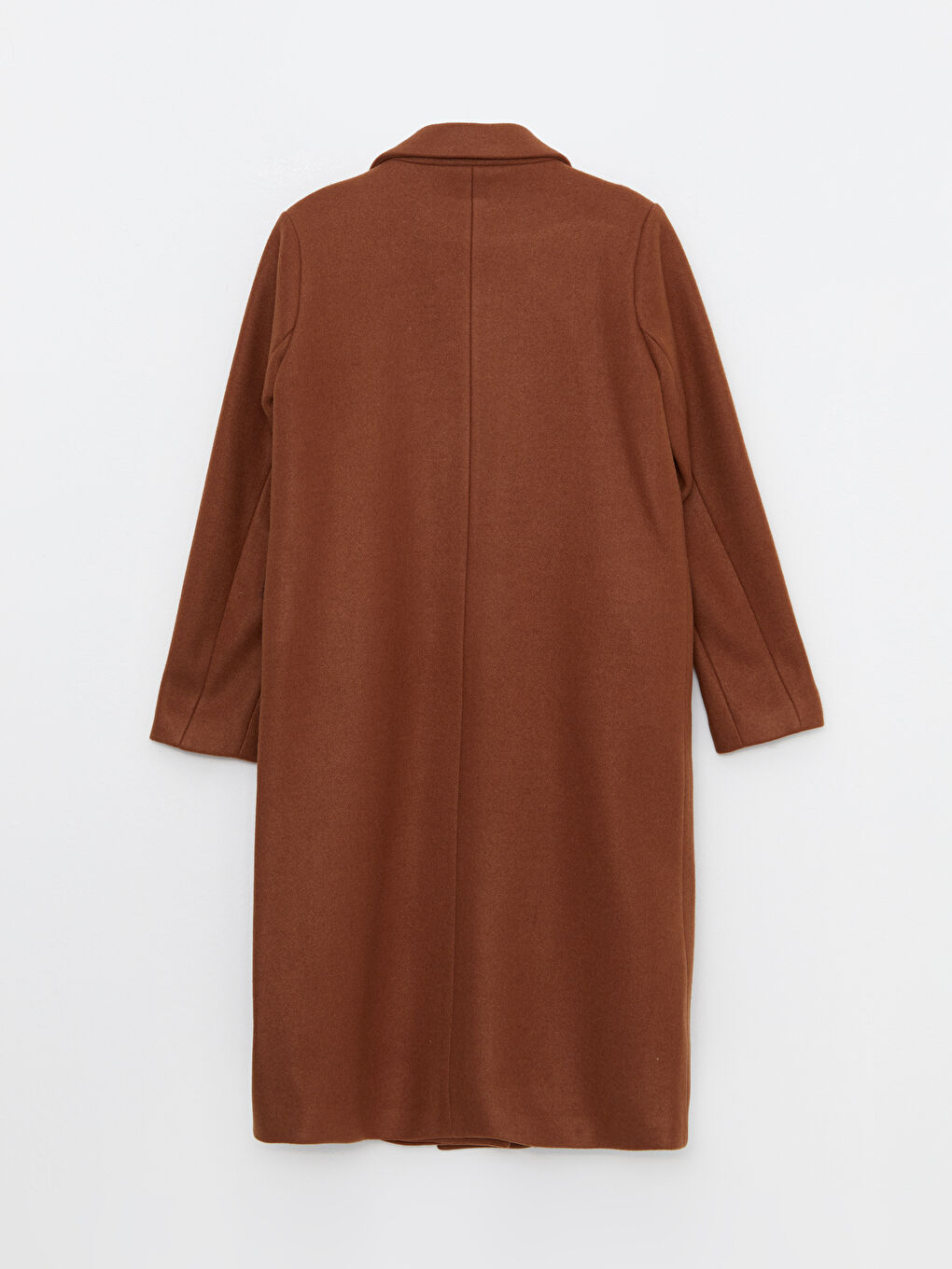 Kahverengi Ceket Yaka Kadın Kaşe Kaban-7