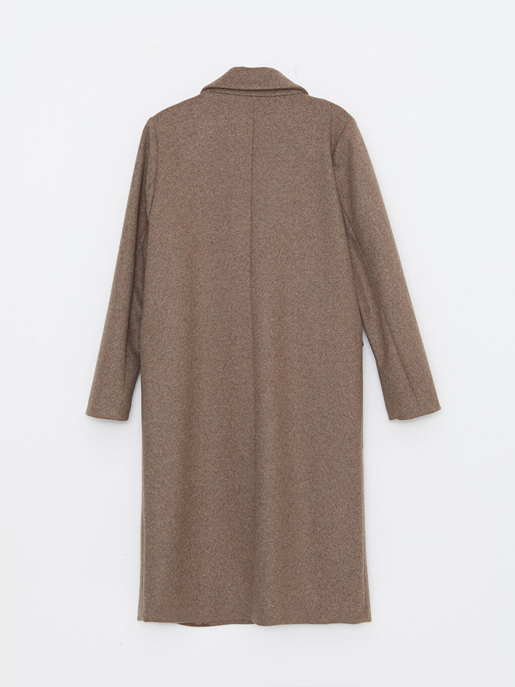 Kahverengi Ceket Yaka Kadın Kaşe Kaban-6