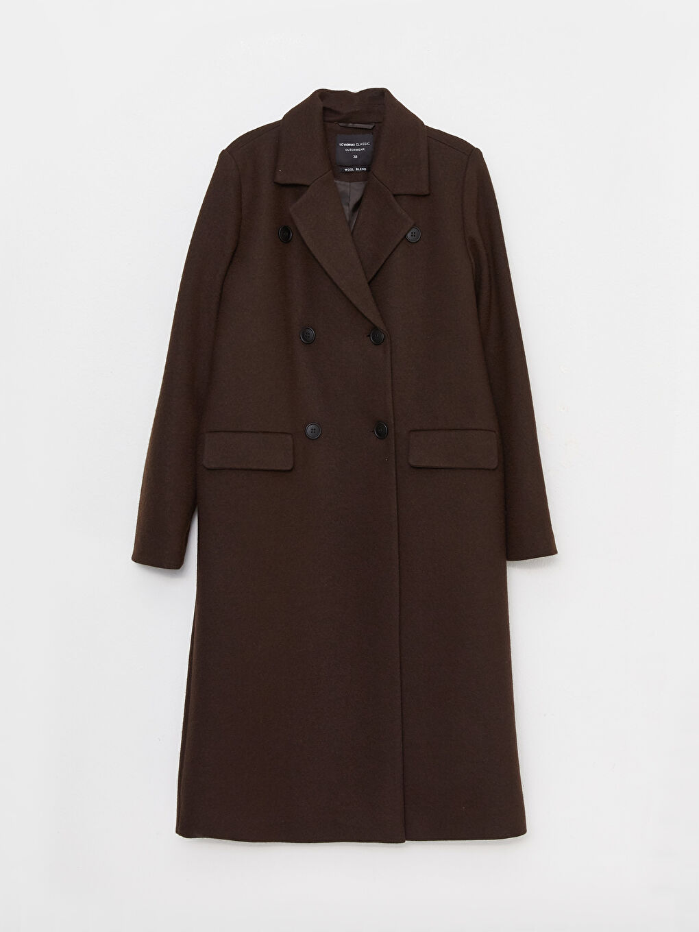 Kahverengi Ceket Yaka Kadın Kaşe Kaban-6