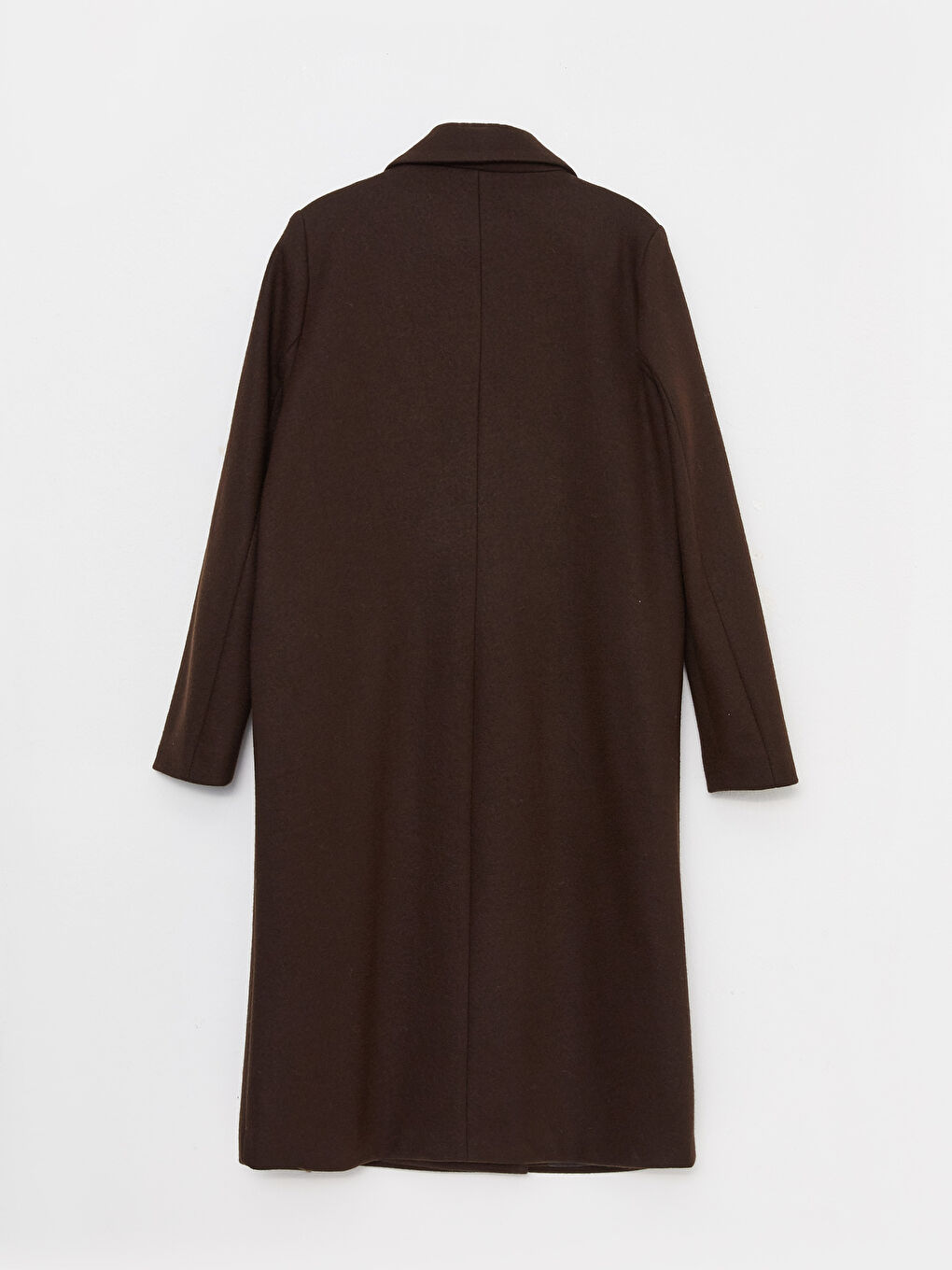 Kahverengi Ceket Yaka Kadın Kaşe Kaban-7