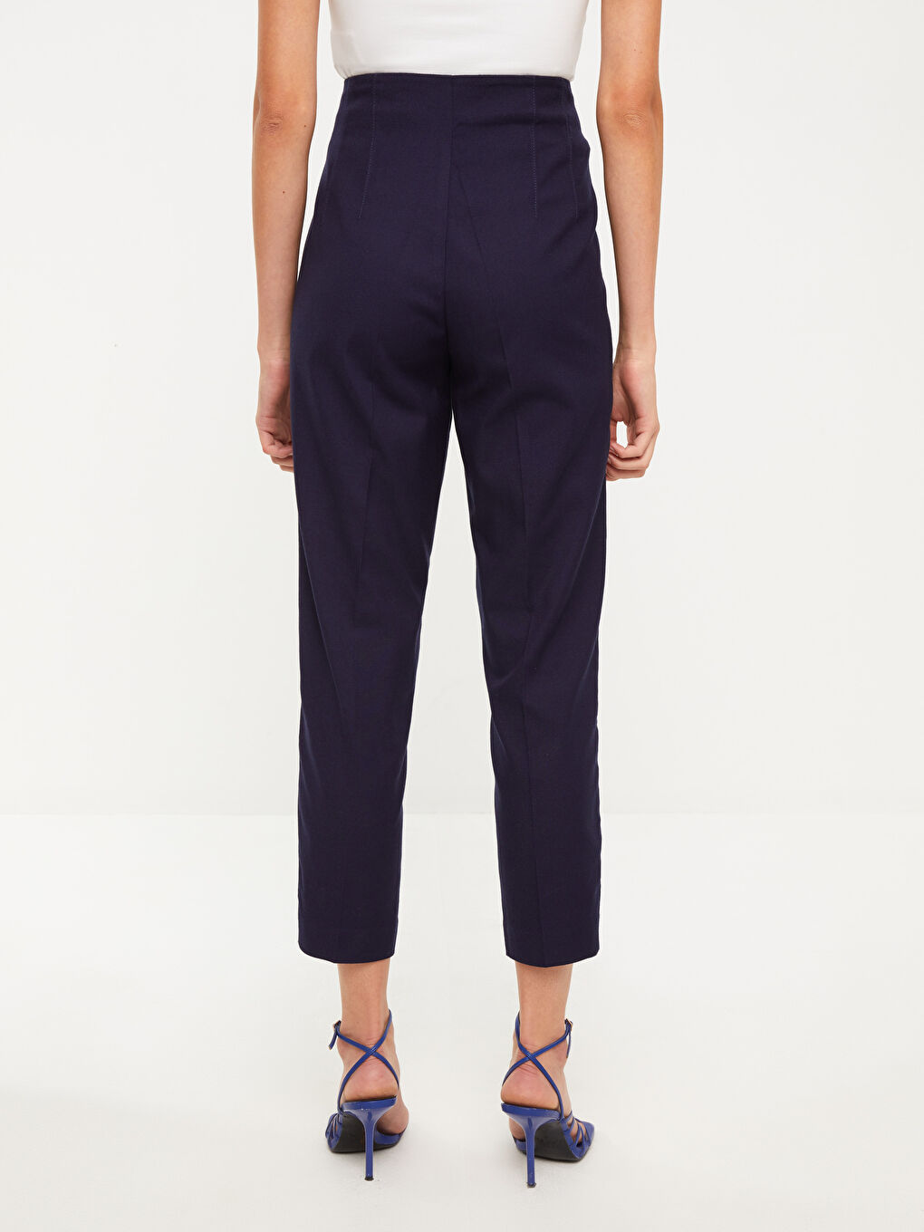 Lacivert Kadın Standart Fit Düz Pantolon-4