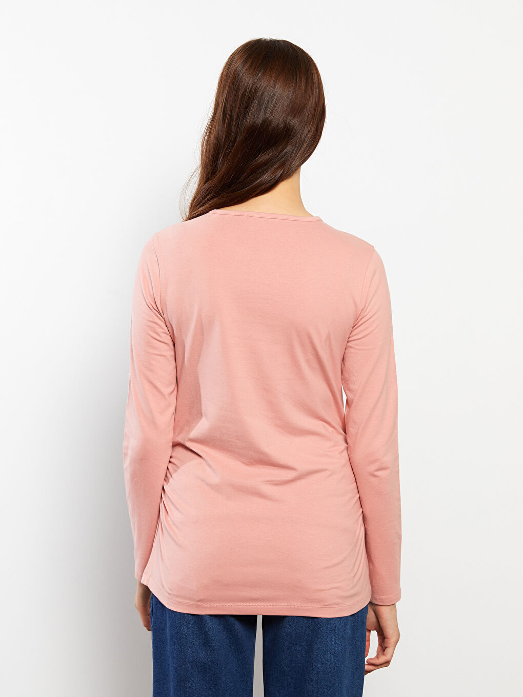 LCWAIKIKI Maternity Crew Neck Printed Long Sleeve Maternity T-shirt -W2EA00Z8-GED
