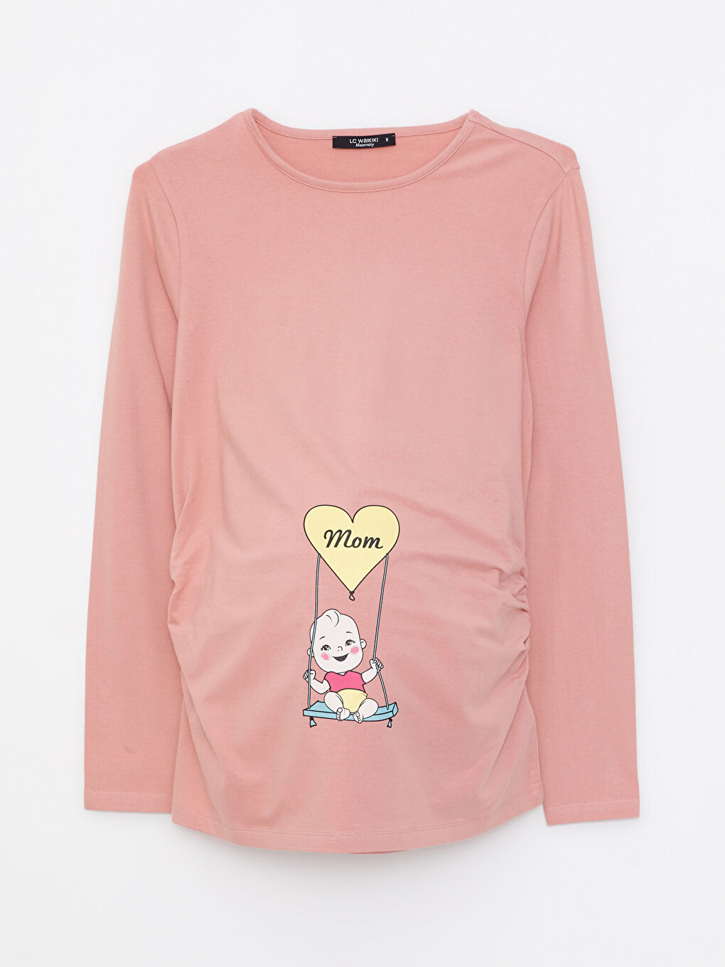 LCWAIKIKI Maternity Crew Neck Printed Long Sleeve Maternity T-shirt -W2EA00Z8-GED