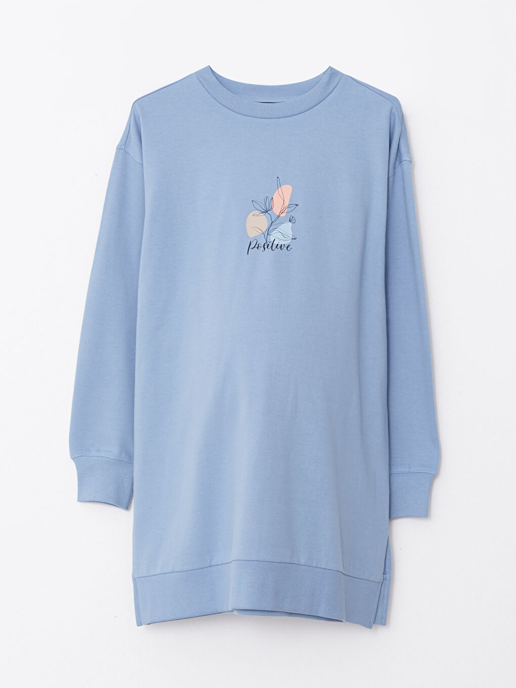 Tunică tip hanorac imprimată cu mânecă lungă și guler rotund pentru gravide-5