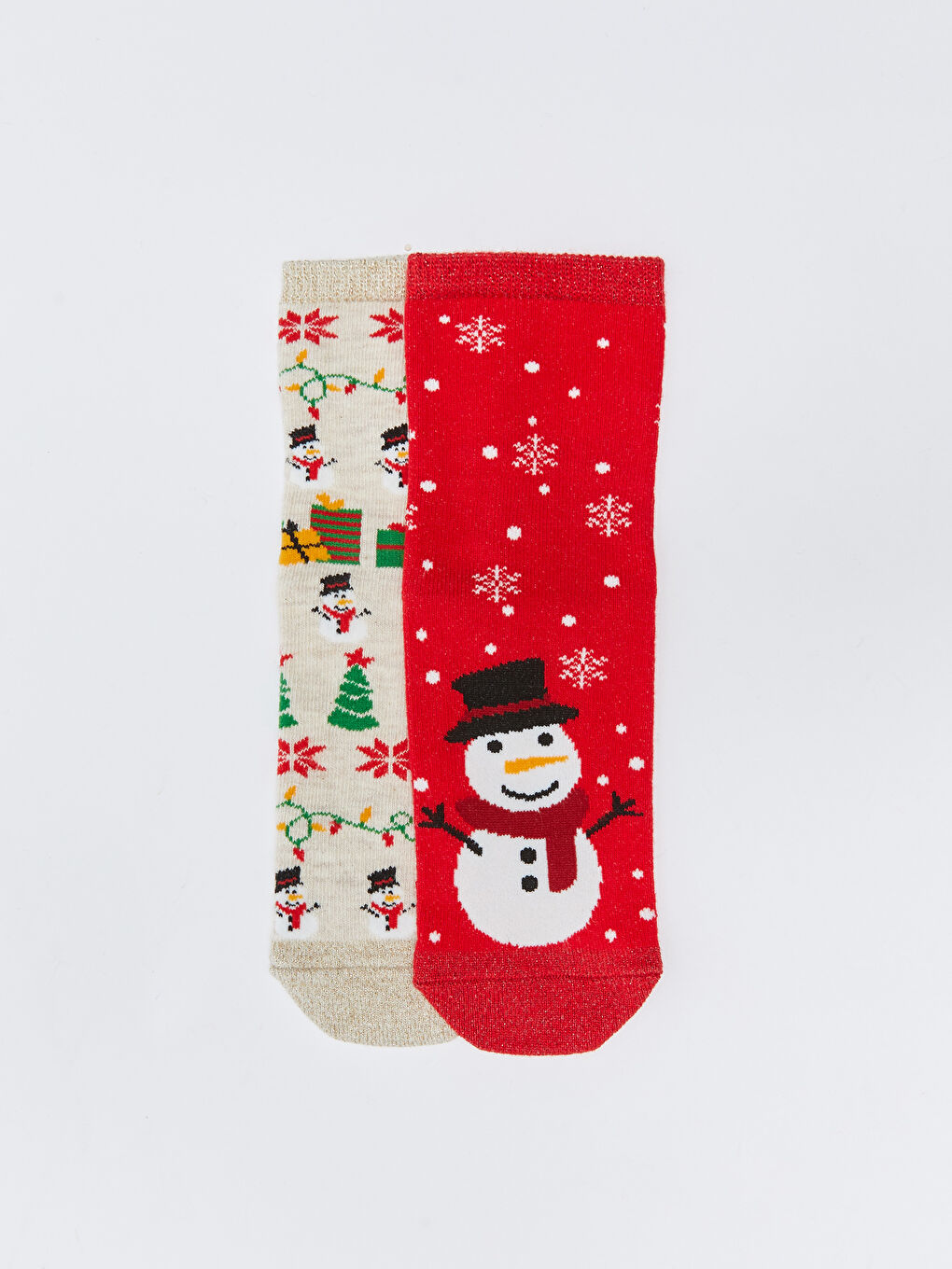 Yılbaşı Temalı Kız Çocuk Soket Çorap 2'li-1
