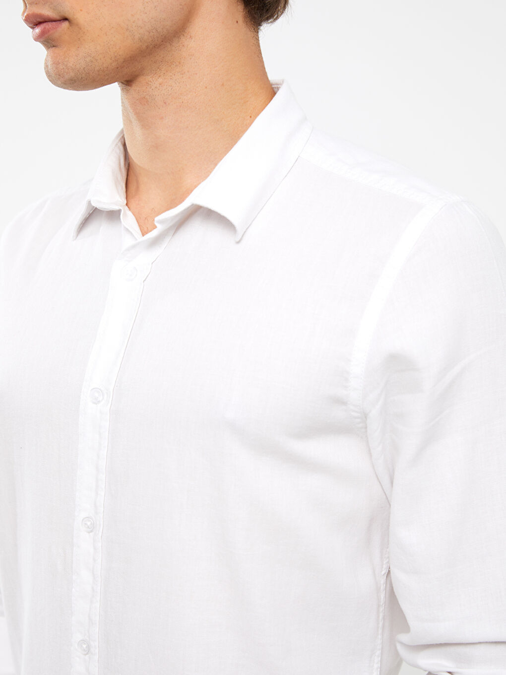 XSIDE Slim Fit Long Sleeve Gabardine Men's Shirt -W2EA36Z8-Q6K