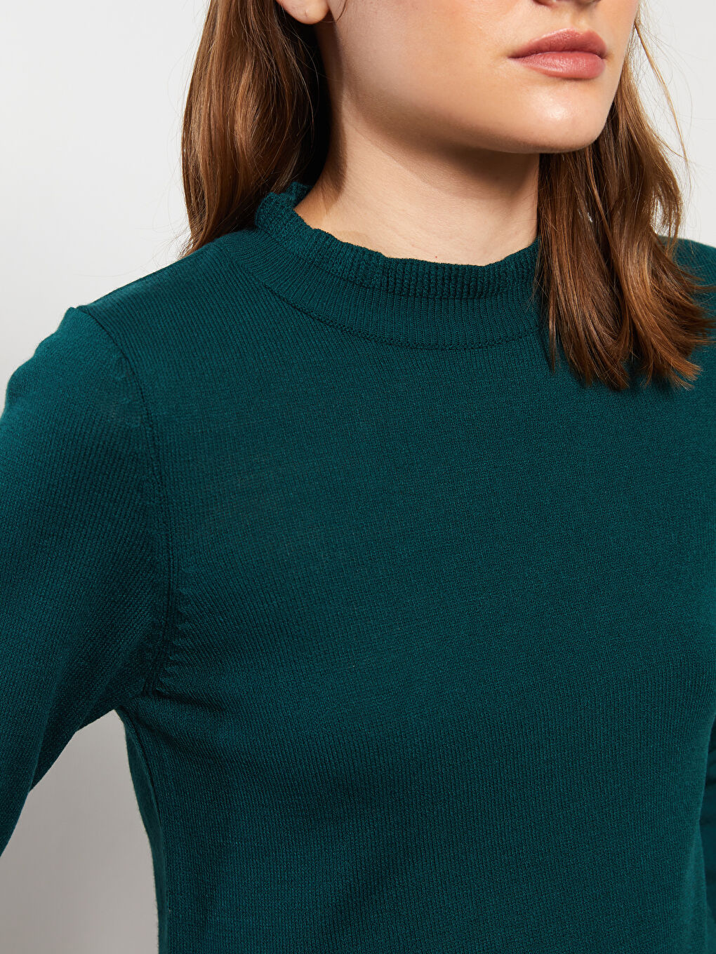 سترة تريكو بياقة قمع للسيدات-3