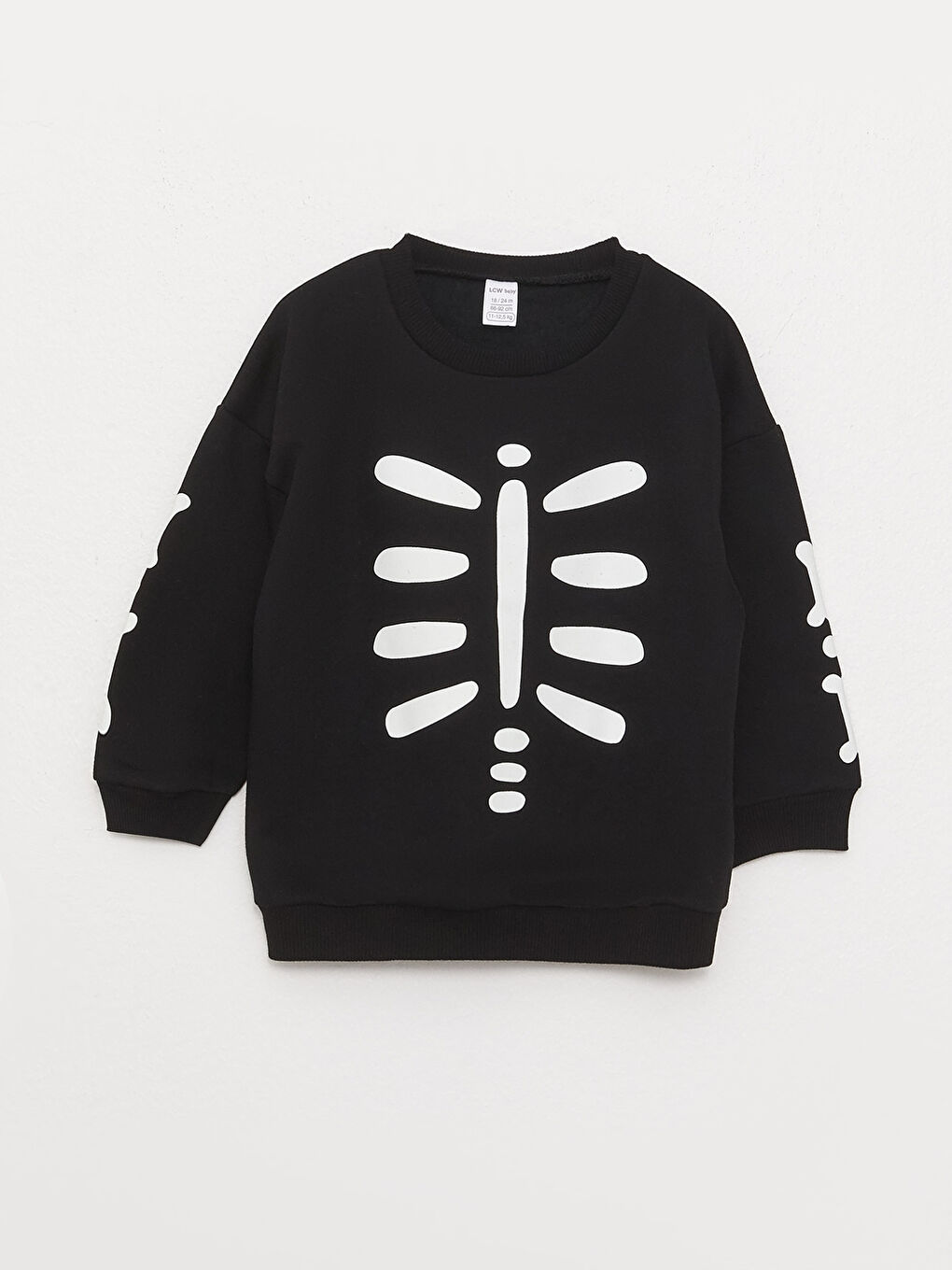 Siyah Bisiklet Yaka Uzun Kollu Erkek Bebek 2'li Takım-3