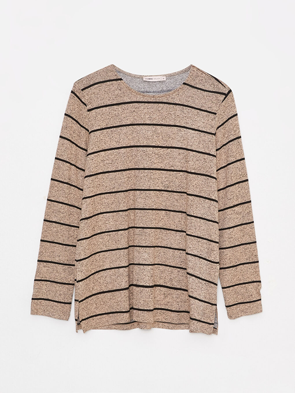 LCW Grace Crew Neck Striped Long Sleeve Women's T-Shirt -W2EA61Z8-LE8