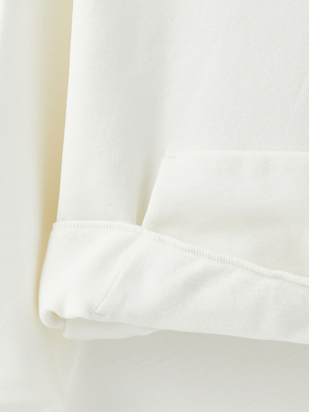 Beyaz Uzun Kollu Nakışlı Erkek Kalın Hoodie-14