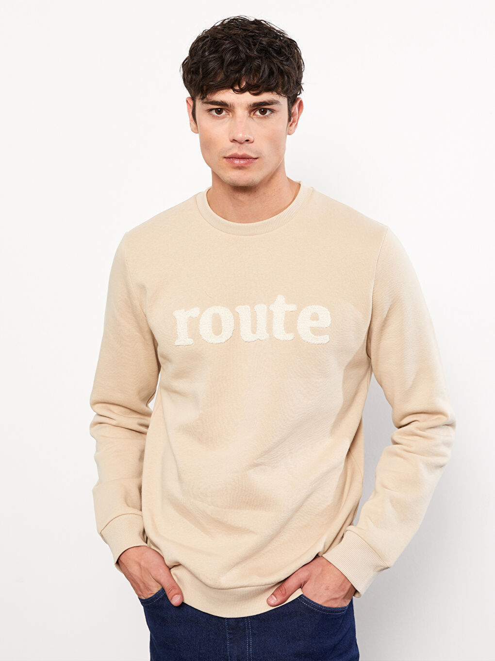 【関税込み】EYTYS ベージュ Braidy スウェットシャツ XSIDE Crew Neck Printed Men's Thick Sweatshirt -W2EB47Z8-MB0