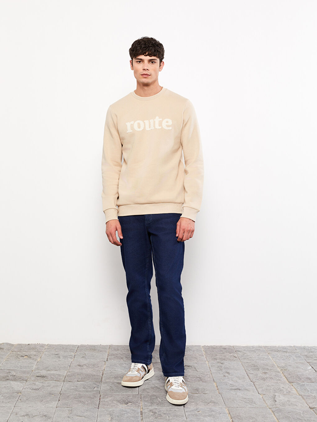 XSIDE Crew Neck Printed Men's Thick Sweatshirt -W2EB47Z8-MB0