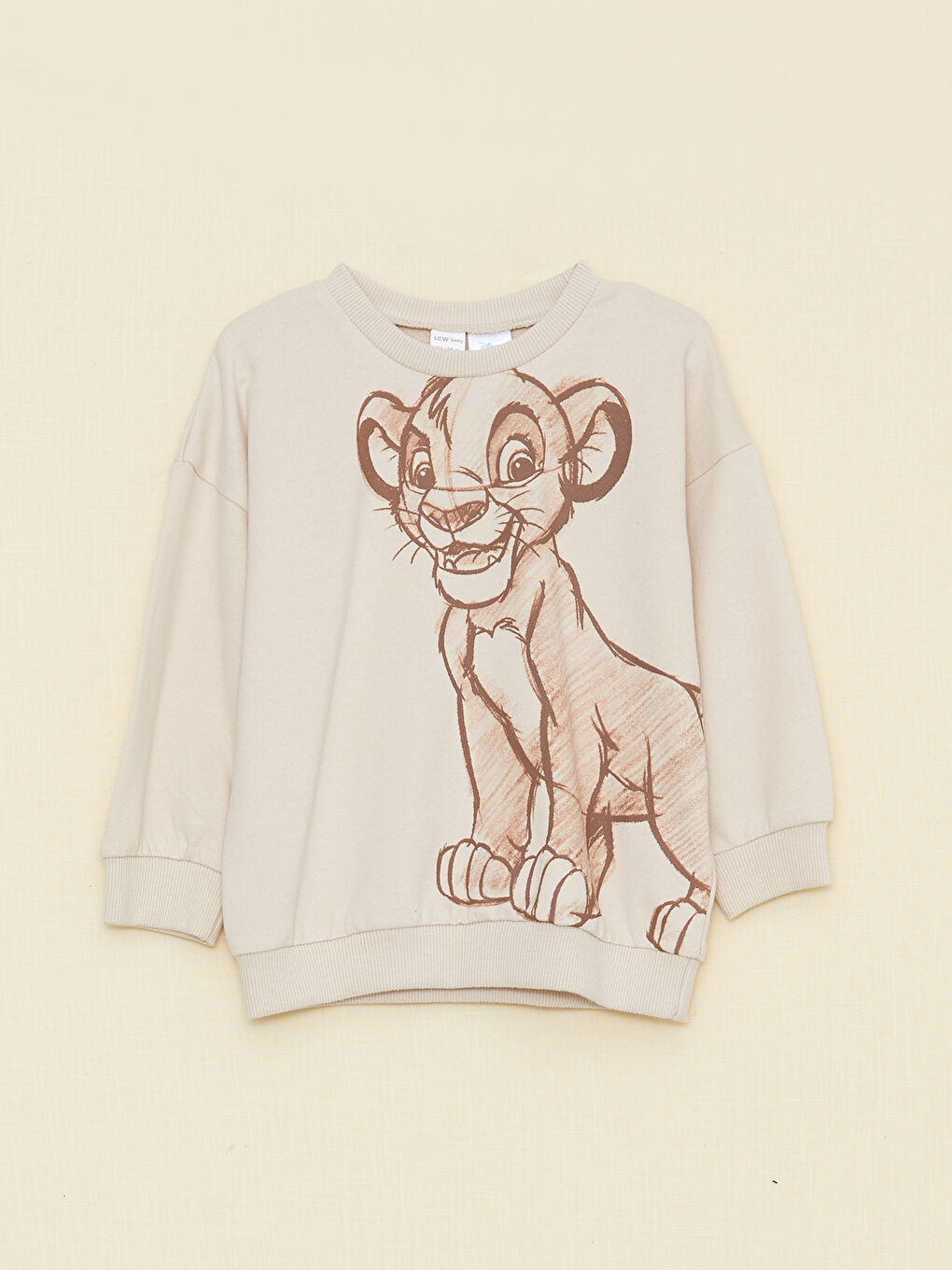 LCW baby Bej Bisiklet Yaka Uzun kollu Lion King Baskılı Erkek Bebek Sweatshirt - 2