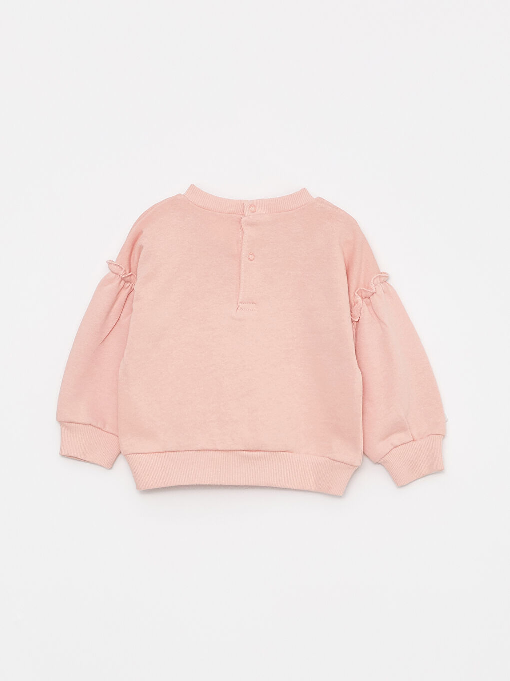 Pembe Bisiklet Yaka Uzun Kollu Baskılı Kız Bebek Sweatshirt ve Tayt 2'li Takım-2