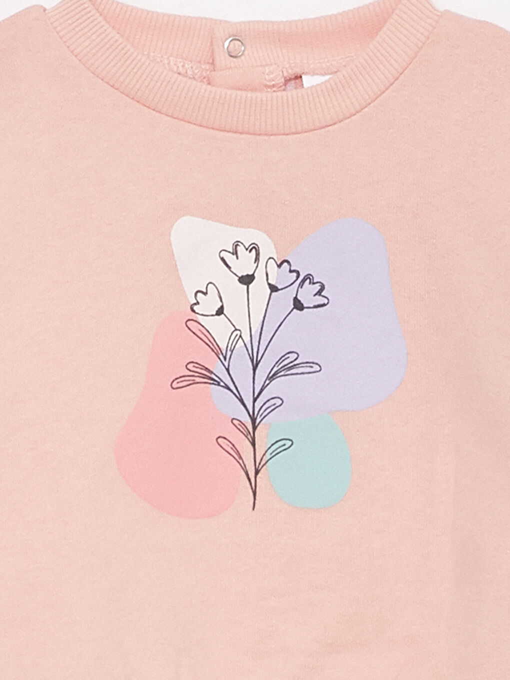 Pembe Bisiklet Yaka Uzun Kollu Baskılı Kız Bebek Sweatshirt ve Tayt 2'li Takım-4